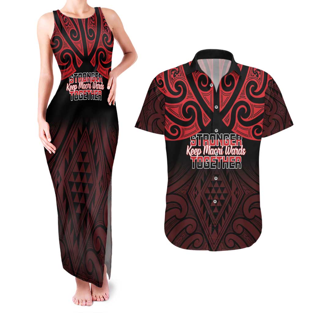 Personalised Keep Maori Wards New Zealand Couples Matching Tank Maxi Dress and Hawaiian Shirt Stronger Together Aotearoa Taniko - Aussie Hoodie