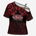 Personalised Keep Maori Wards New Zealand Cross Shoulder Shirt Stronger Together Aotearoa Taniko - Aussie Hoodie