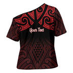 Personalised Keep Maori Wards New Zealand Cross Shoulder Shirt Stronger Together Aotearoa Taniko - Aussie Hoodie