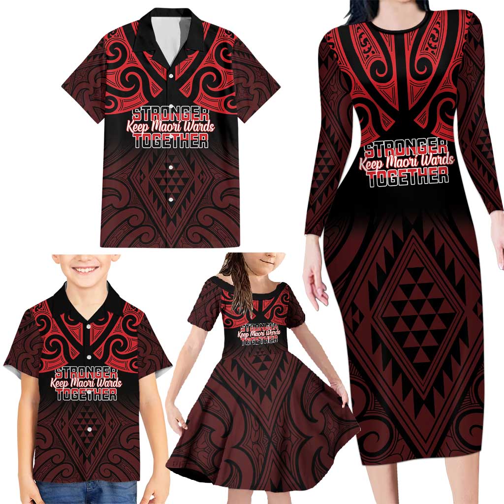 Personalised Keep Maori Wards New Zealand Family Matching Long Sleeve Bodycon Dress and Hawaiian Shirt Stronger Together Aotearoa Taniko - Aussie Hoodie