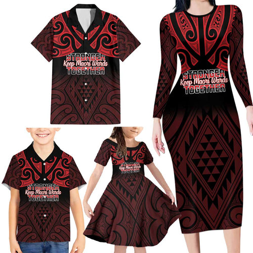 Personalised Keep Maori Wards New Zealand Family Matching Long Sleeve Bodycon Dress and Hawaiian Shirt Stronger Together Aotearoa Taniko - Aussie Hoodie
