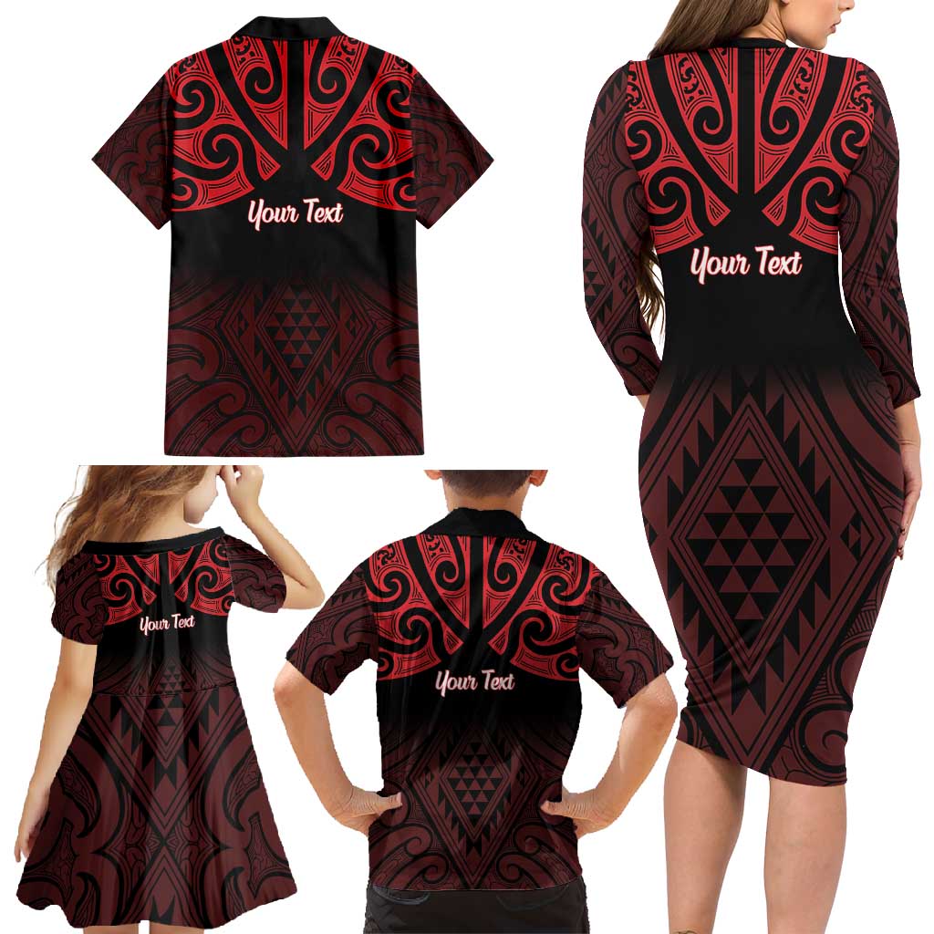 Personalised Keep Maori Wards New Zealand Family Matching Long Sleeve Bodycon Dress and Hawaiian Shirt Stronger Together Aotearoa Taniko - Aussie Hoodie