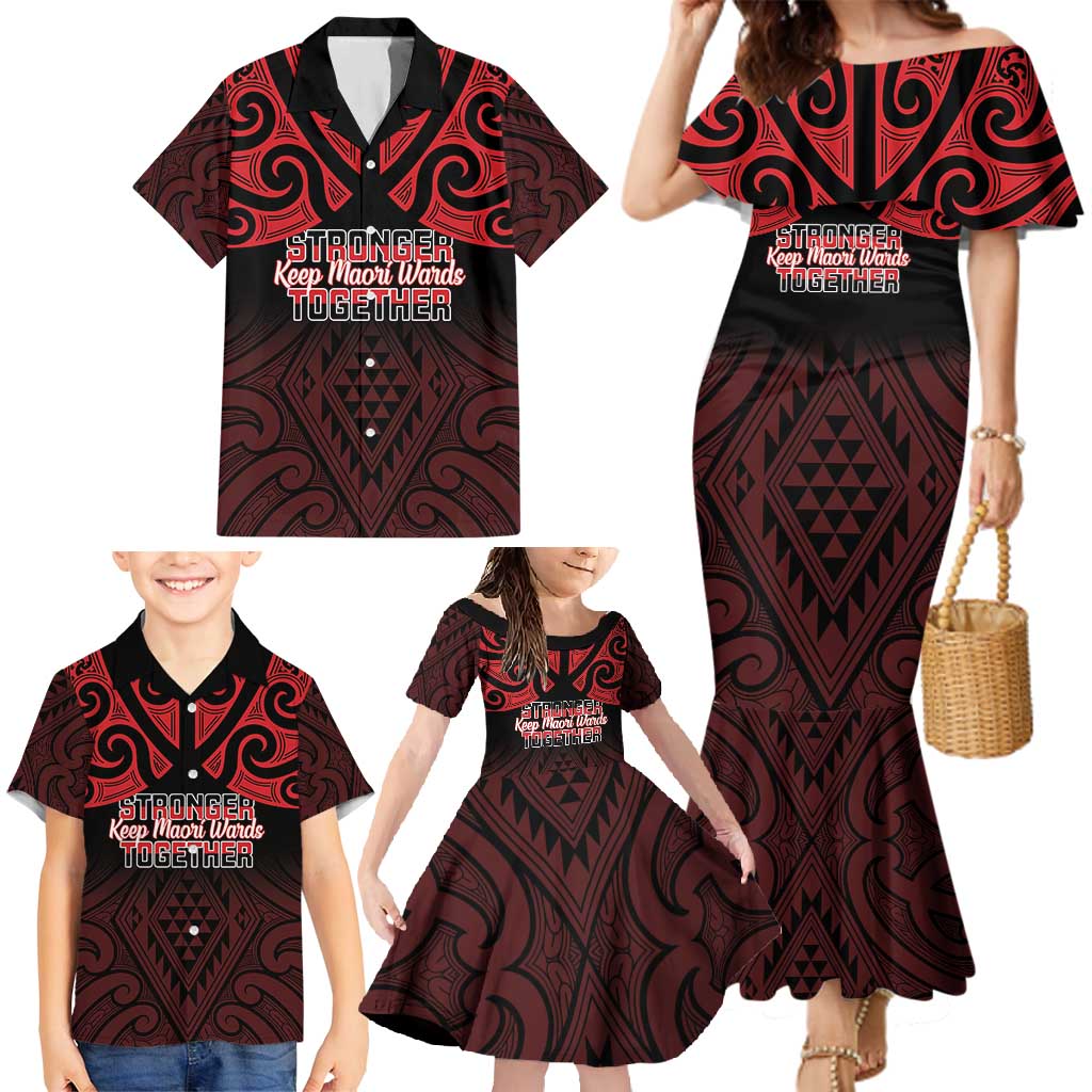 Personalised Keep Maori Wards New Zealand Family Matching Mermaid Dress and Hawaiian Shirt Stronger Together Aotearoa Taniko - Aussie Hoodie