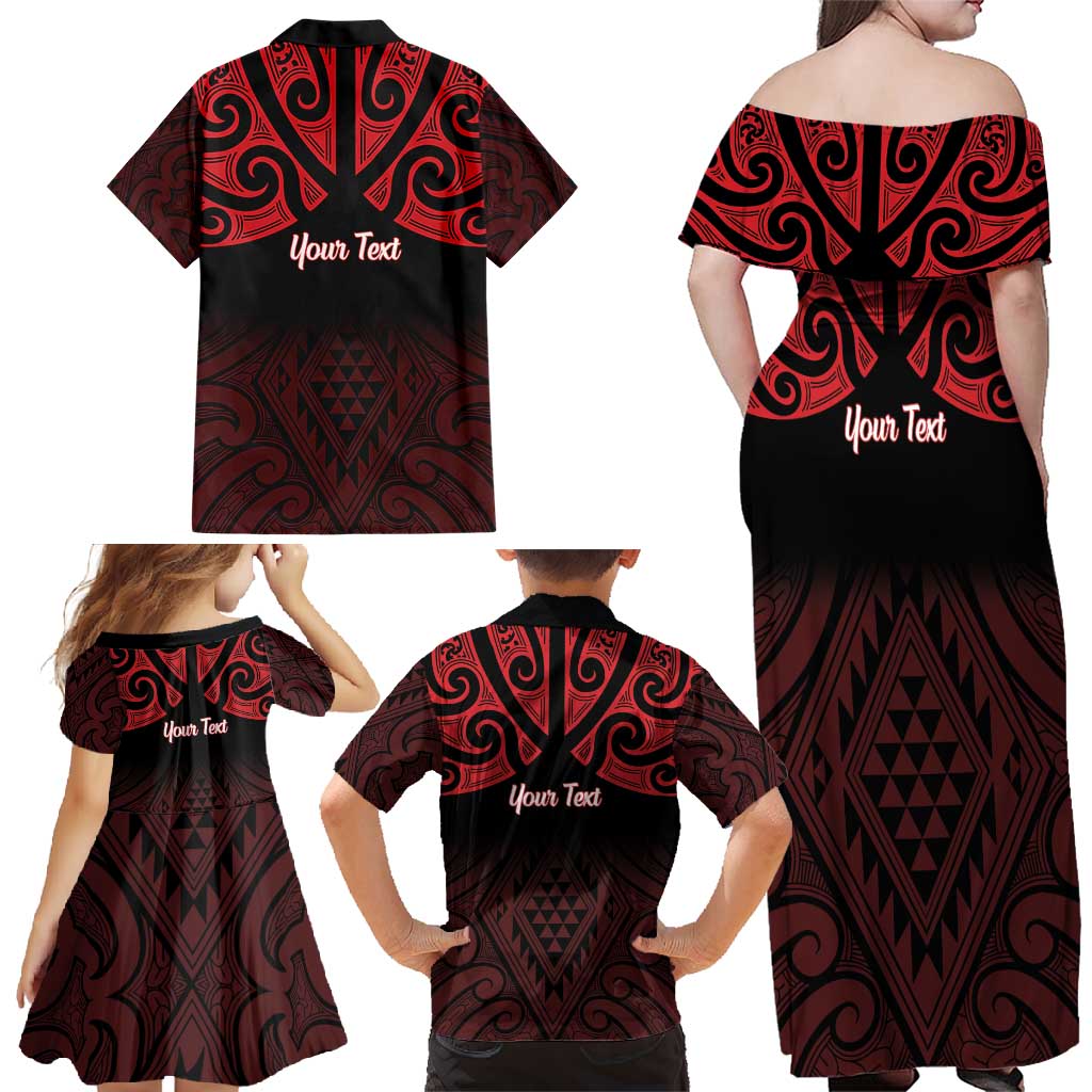 Personalised Keep Maori Wards New Zealand Family Matching Off Shoulder Maxi Dress and Hawaiian Shirt Stronger Together Aotearoa Taniko - Aussie Hoodie
