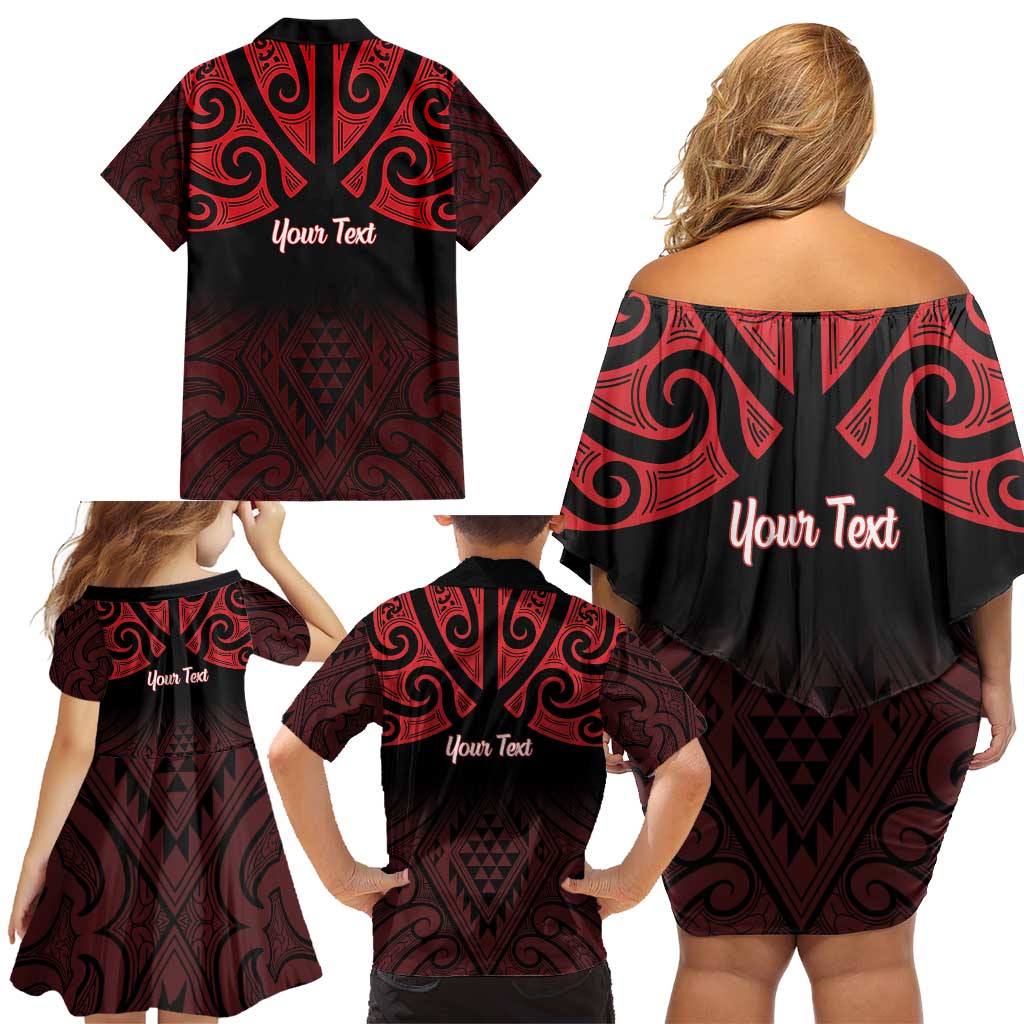 Personalised Keep Maori Wards New Zealand Family Matching Off Shoulder Short Dress and Hawaiian Shirt Stronger Together Aotearoa Taniko - Aussie Hoodie