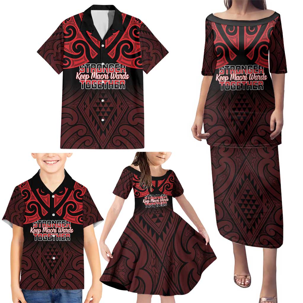 Personalised Keep Maori Wards New Zealand Family Matching Puletasi and Hawaiian Shirt Stronger Together Aotearoa Taniko - Aussie Hoodie