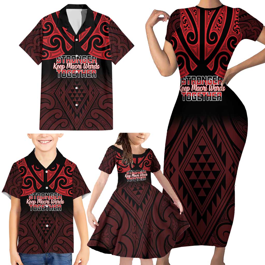 Personalised Keep Maori Wards New Zealand Family Matching Short Sleeve Bodycon Dress and Hawaiian Shirt Stronger Together Aotearoa Taniko - Aussie Hoodie