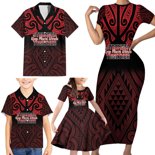 Personalised Keep Maori Wards New Zealand Family Matching Short Sleeve Bodycon Dress and Hawaiian Shirt Stronger Together Aotearoa Taniko - Aussie Hoodie
