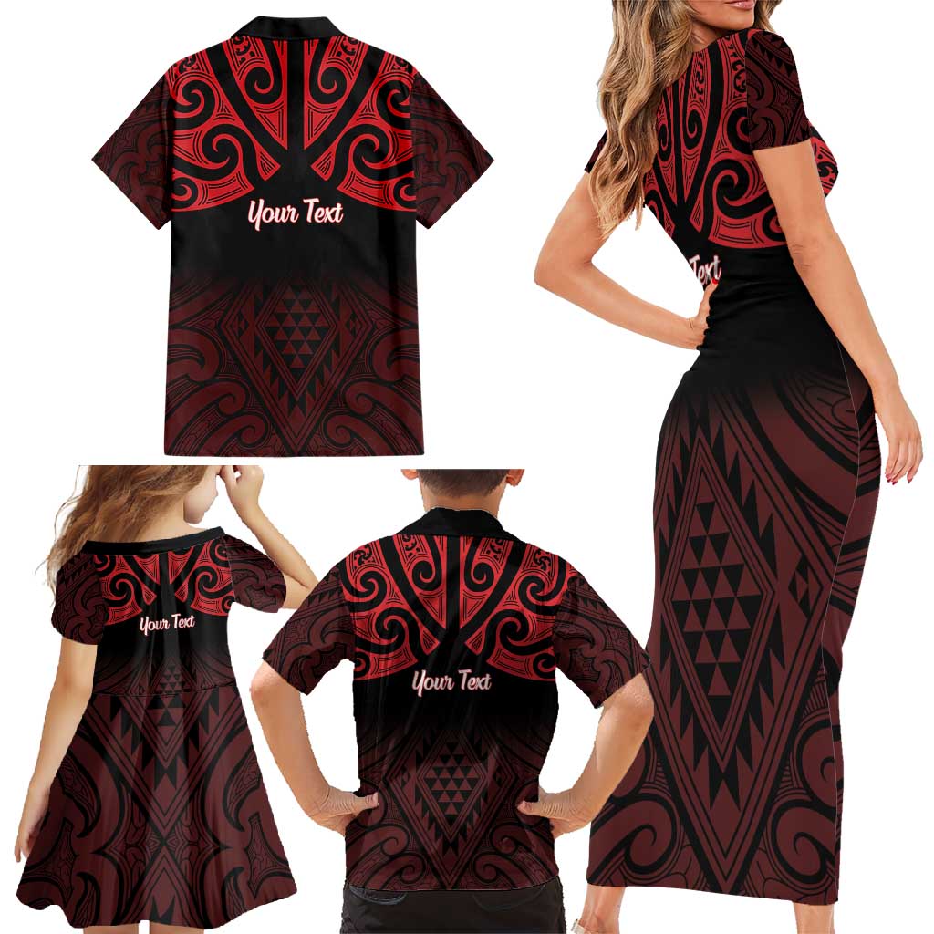 Personalised Keep Maori Wards New Zealand Family Matching Short Sleeve Bodycon Dress and Hawaiian Shirt Stronger Together Aotearoa Taniko - Aussie Hoodie