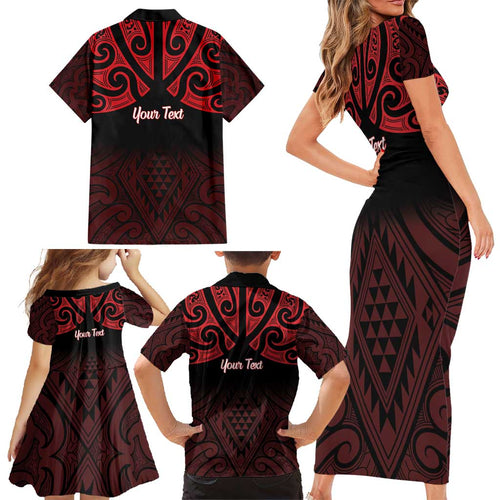 Personalised Keep Maori Wards New Zealand Family Matching Short Sleeve Bodycon Dress and Hawaiian Shirt Stronger Together Aotearoa Taniko - Aussie Hoodie