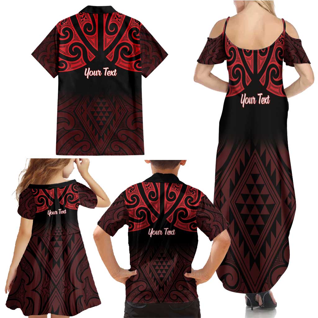 Personalised Keep Maori Wards New Zealand Family Matching Summer Maxi Dress and Hawaiian Shirt Stronger Together Aotearoa Taniko - Aussie Hoodie
