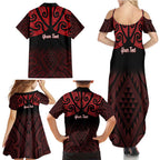 Personalised Keep Maori Wards New Zealand Family Matching Summer Maxi Dress and Hawaiian Shirt Stronger Together Aotearoa Taniko - Aussie Hoodie
