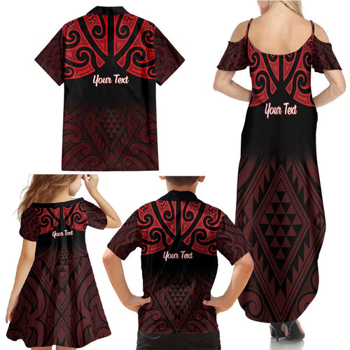 Personalised Keep Maori Wards New Zealand Family Matching Summer Maxi Dress and Hawaiian Shirt Stronger Together Aotearoa Taniko - Aussie Hoodie