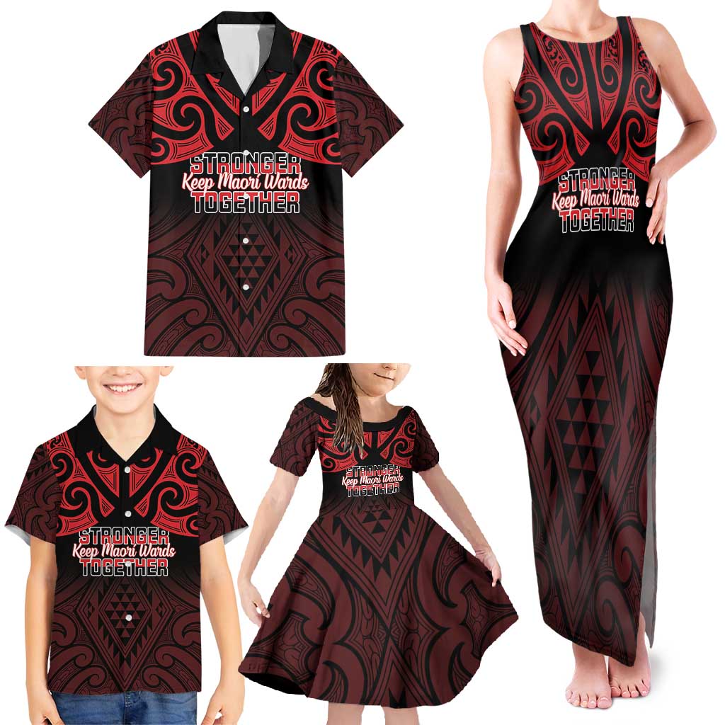 Personalised Keep Maori Wards New Zealand Family Matching Tank Maxi Dress and Hawaiian Shirt Stronger Together Aotearoa Taniko - Aussie Hoodie