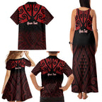 Personalised Keep Maori Wards New Zealand Family Matching Tank Maxi Dress and Hawaiian Shirt Stronger Together Aotearoa Taniko - Aussie Hoodie