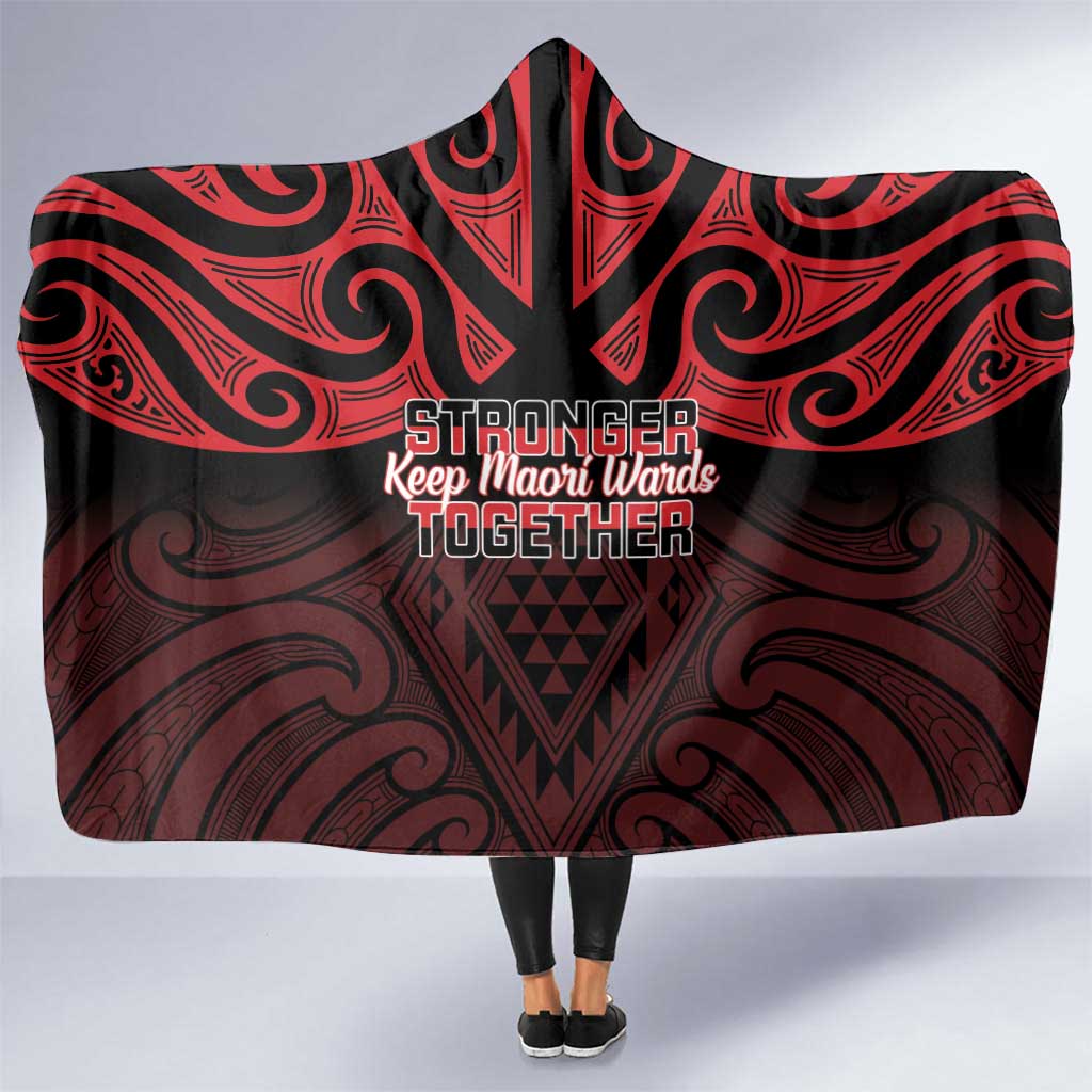 Keep Maori Wards New Zealand Hooded Blanket Stronger Together Aotearoa Taniko - Aussie Hoodie