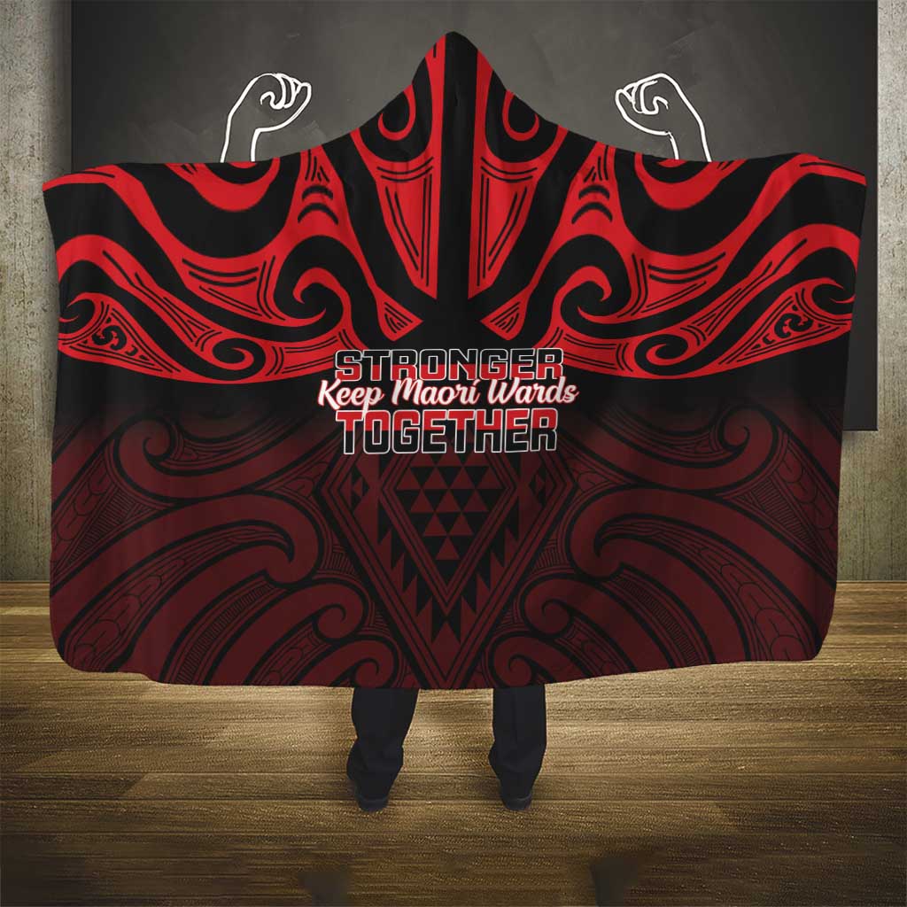 Keep Maori Wards New Zealand Hooded Blanket Stronger Together Aotearoa Taniko - Aussie Hoodie