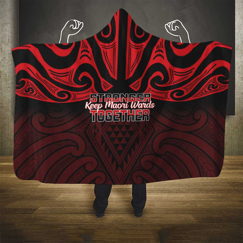 Keep Maori Wards New Zealand Hooded Blanket Stronger Together Aotearoa Taniko - Aussie Hoodie
