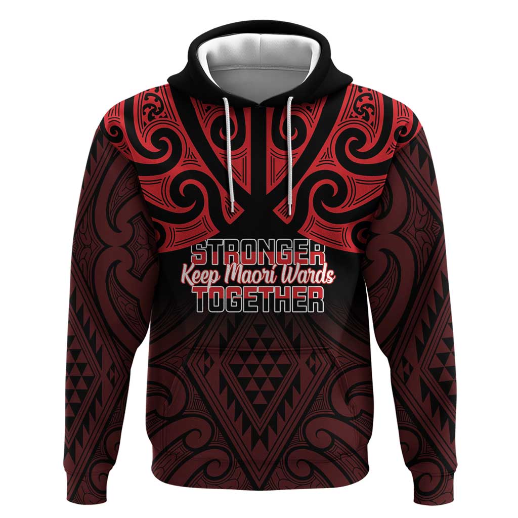 Personalised Keep Maori Wards New Zealand Hoodie Stronger Together Aotearoa Taniko - Aussie Hoodie