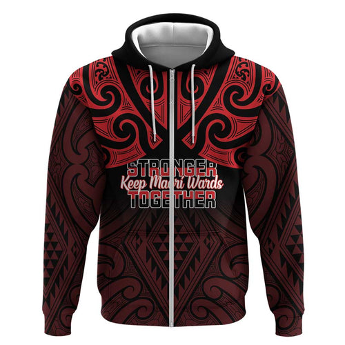 Personalised Keep Maori Wards New Zealand Hoodie Stronger Together Aotearoa Taniko - Aussie Hoodie
