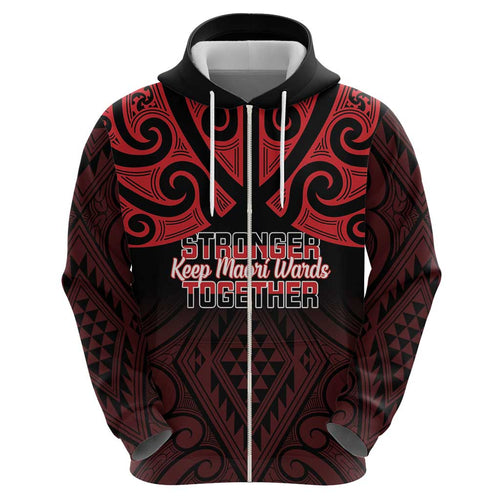Personalised Keep Maori Wards New Zealand Hoodie Stronger Together Aotearoa Taniko - Aussie Hoodie