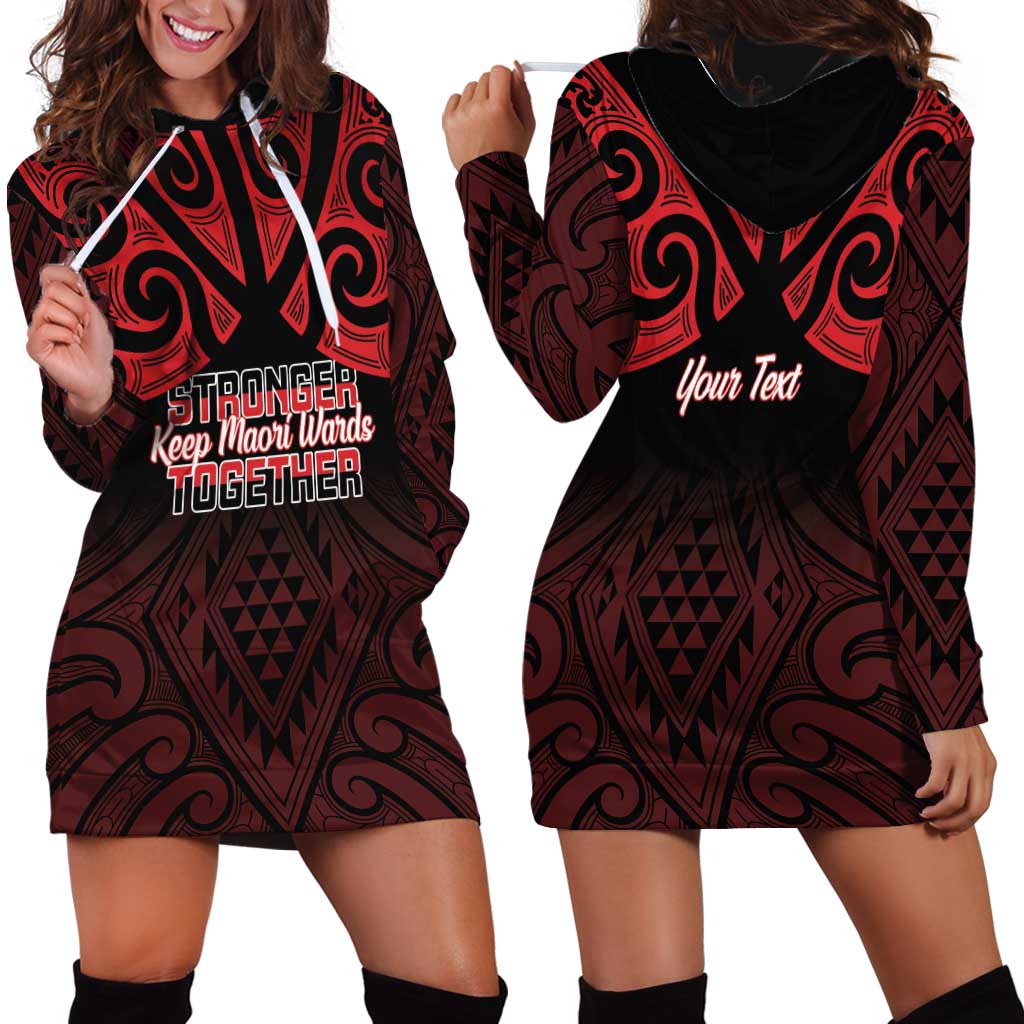 Personalised Keep Maori Wards New Zealand Hoodie Dress Stronger Together Aotearoa Taniko - Aussie Hoodie