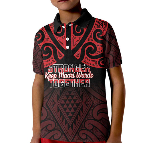Personalised Keep Maori Wards New Zealand Kid Polo Shirt Stronger Together Aotearoa Taniko - Aussie Hoodie