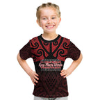 Personalised Keep Maori Wards New Zealand Kid T Shirt Stronger Together Aotearoa Taniko - Aussie Hoodie