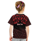 Personalised Keep Maori Wards New Zealand Kid T Shirt Stronger Together Aotearoa Taniko - Aussie Hoodie