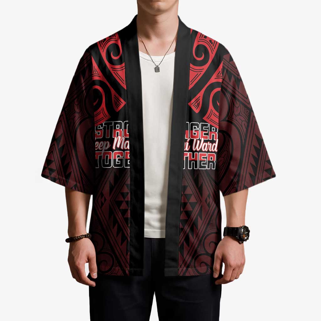 Personalised Keep Maori Wards New Zealand Kimono Stronger Together Aotearoa Taniko - Aussie Hoodie