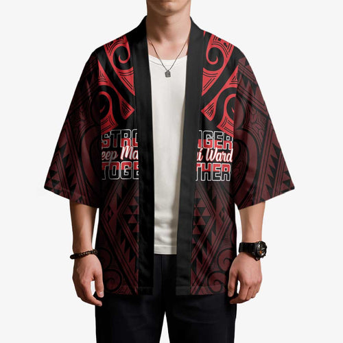 Personalised Keep Maori Wards New Zealand Kimono Stronger Together Aotearoa Taniko - Aussie Hoodie