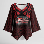 Personalised Keep Maori Wards New Zealand Kimono Sleeve Blouse Stronger Together Aotearoa Taniko - Aussie Hoodie
