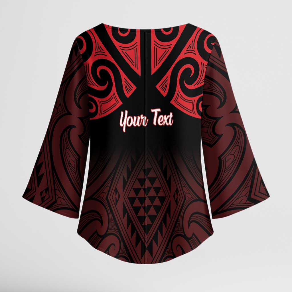 Personalised Keep Maori Wards New Zealand Kimono Sleeve Blouse Stronger Together Aotearoa Taniko - Aussie Hoodie