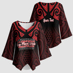 Personalised Keep Maori Wards New Zealand Kimono Sleeve Blouse Stronger Together Aotearoa Taniko - Aussie Hoodie