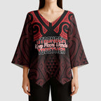 Personalised Keep Maori Wards New Zealand Kimono Sleeve Blouse Stronger Together Aotearoa Taniko - Aussie Hoodie