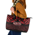 Keep Maori Wards New Zealand Leather Tote Bag Stronger Together Aotearoa Taniko - Aussie Hoodie