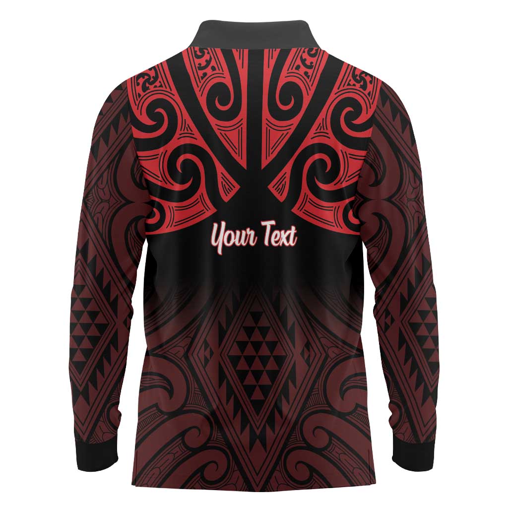 Personalised Keep Maori Wards New Zealand Long Sleeve Polo Shirt Stronger Together Aotearoa Taniko - Aussie Hoodie