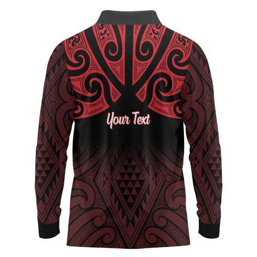 Personalised Keep Maori Wards New Zealand Long Sleeve Polo Shirt Stronger Together Aotearoa Taniko - Aussie Hoodie