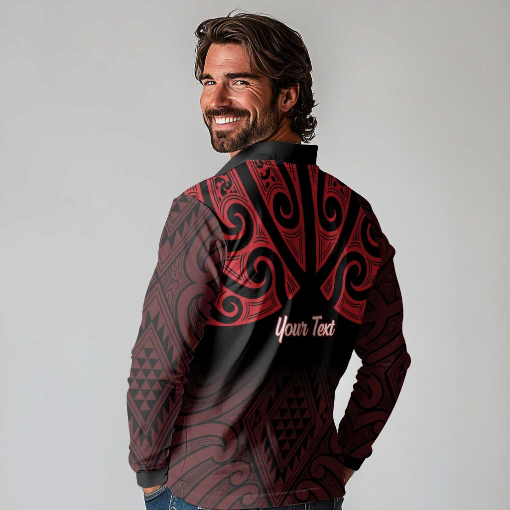 Personalised Keep Maori Wards New Zealand Long Sleeve Polo Shirt Stronger Together Aotearoa Taniko - Aussie Hoodie