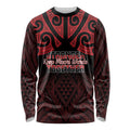 Personalised Keep Maori Wards New Zealand Long Sleeve Shirt Stronger Together Aotearoa Taniko - Aussie Hoodie