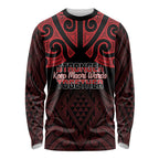 Personalised Keep Maori Wards New Zealand Long Sleeve Shirt Stronger Together Aotearoa Taniko - Aussie Hoodie