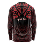 Personalised Keep Maori Wards New Zealand Long Sleeve Shirt Stronger Together Aotearoa Taniko - Aussie Hoodie