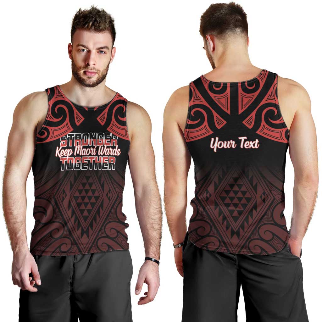 Personalised Keep Maori Wards New Zealand Men Tank Top Stronger Together Aotearoa Taniko - Aussie Hoodie