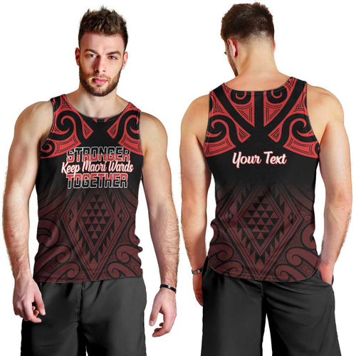 Personalised Keep Maori Wards New Zealand Men Tank Top Stronger Together Aotearoa Taniko - Aussie Hoodie