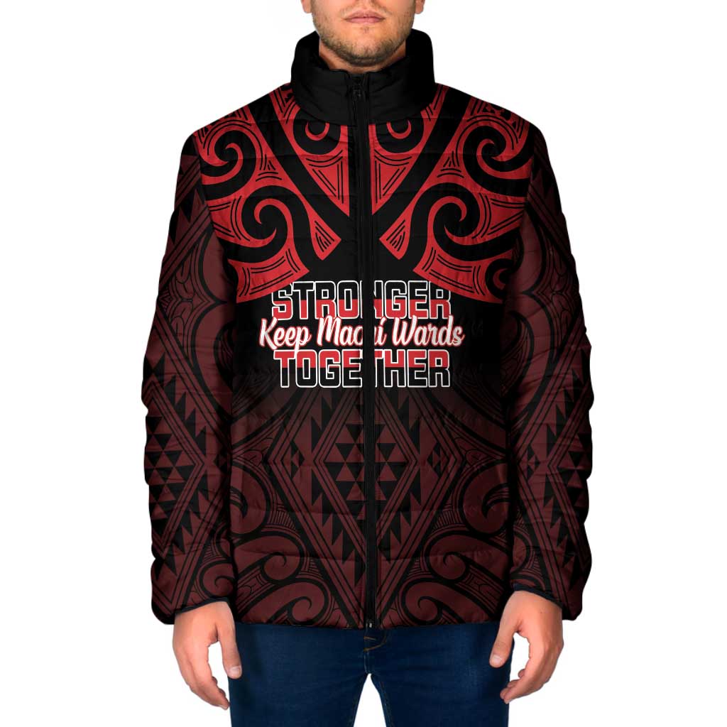 Personalised Keep Maori Wards New Zealand Padded Jacket Stronger Together Aotearoa Taniko - Aussie Hoodie