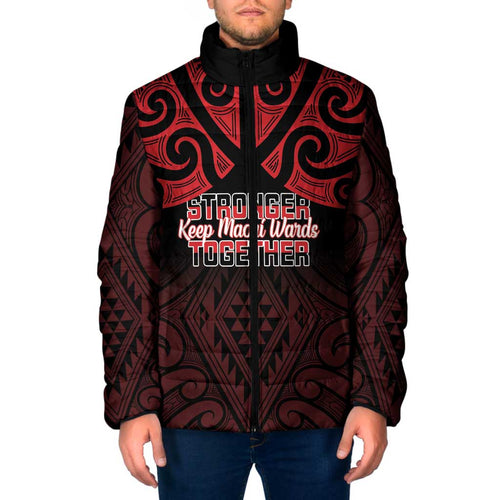 Personalised Keep Maori Wards New Zealand Padded Jacket Stronger Together Aotearoa Taniko - Aussie Hoodie