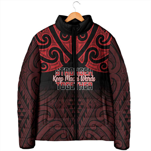 Personalised Keep Maori Wards New Zealand Padded Jacket Stronger Together Aotearoa Taniko - Aussie Hoodie