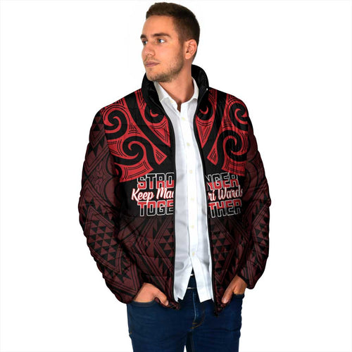 Personalised Keep Maori Wards New Zealand Padded Jacket Stronger Together Aotearoa Taniko - Aussie Hoodie