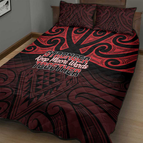 Keep Maori Wards New Zealand Quilt Bed Set Stronger Together Aotearoa Taniko - Aussie Hoodie