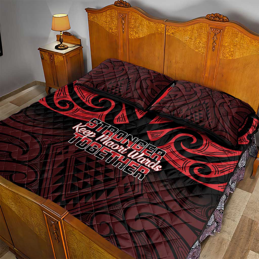 Keep Maori Wards New Zealand Quilt Bed Set Stronger Together Aotearoa Taniko - Aussie Hoodie